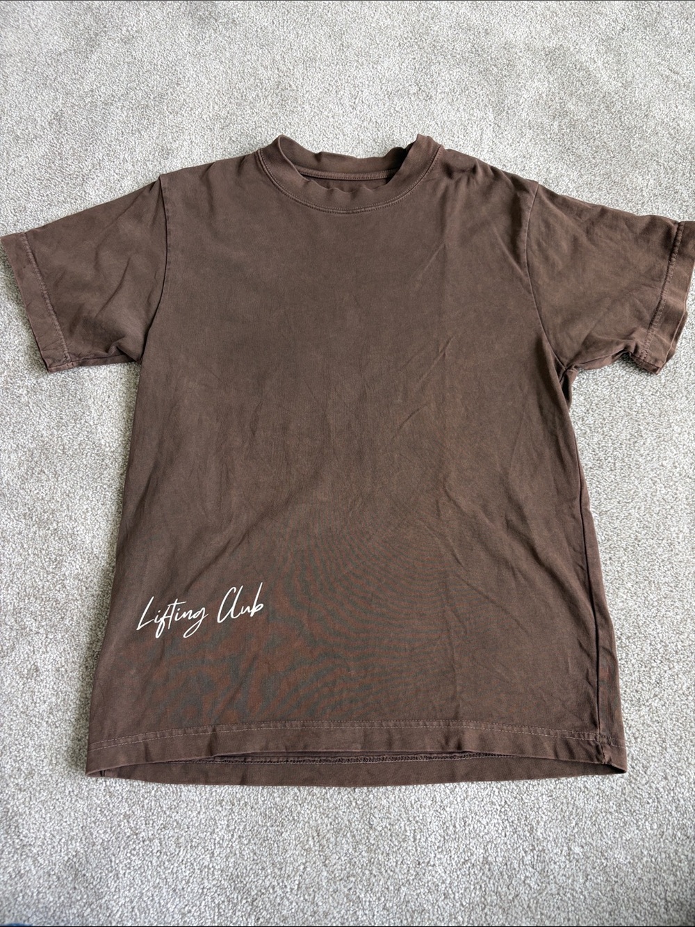 Lifting Club Men's Brown Crewneck T-Shirt